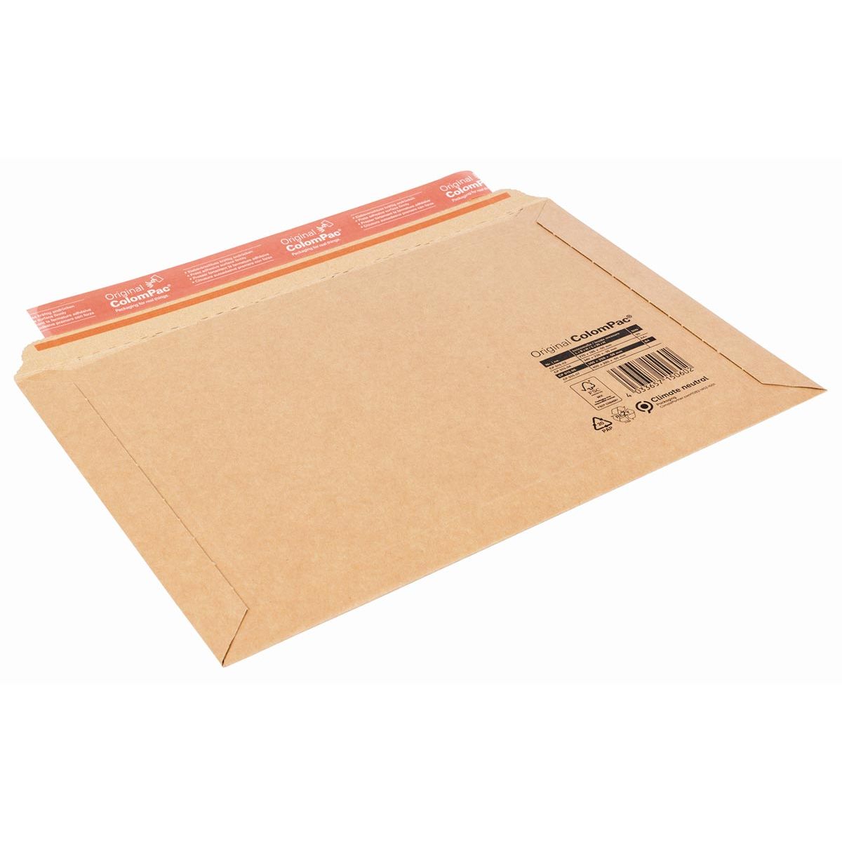 Klika - Shipping envelope with bellows, adhesive strip on long side, ft 50 x 250 x 360 mm, brown