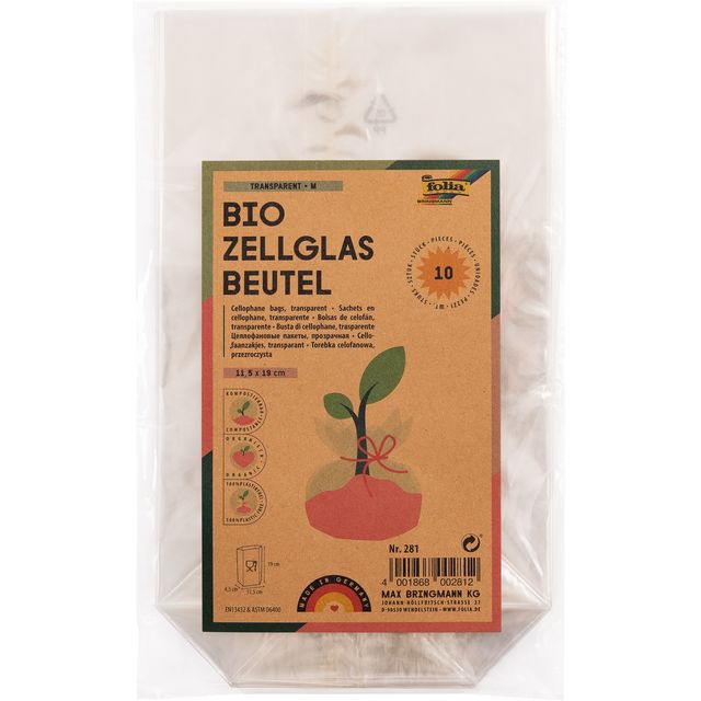 Folia Paper -  Cellofaanzak folia 115x190mm 10 stuks transparant