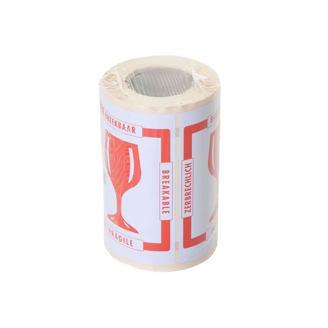 IEZZY -  Waarschuwingsetiket breekbaar 80mmx100m rood 250 stuks