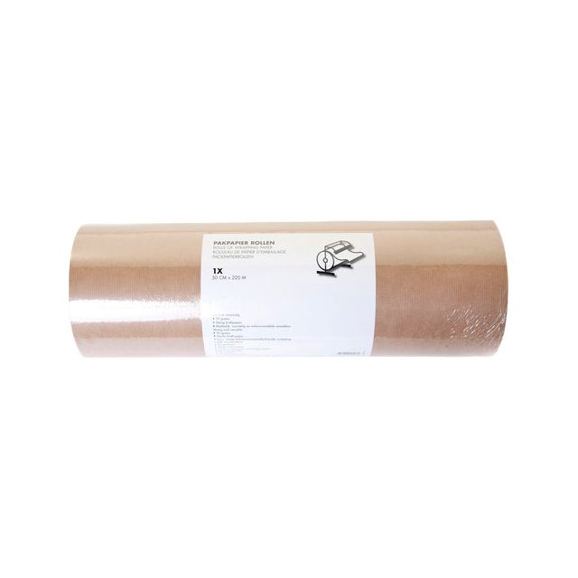 Izzy - Papier d'emballage Izzy 70gram 50cmx220m Kraft Brown | Sceller un morceau