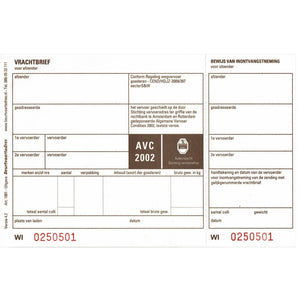 IEZZY - Carta de porte BVA 1001 19x12cm 3 veces 100 piezas en blanco