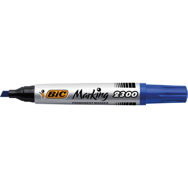 Bic - permanent marker 2300 ECOlutions, schrijfbreedte 3,7 - 5,5 mm, schuine punt, blauw