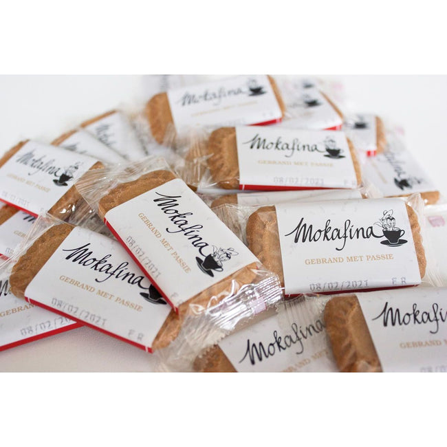 Mokafina - biscotti speculoos, confezionati singolarmente, scatola da 300 pezzi