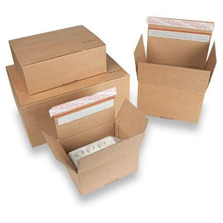 Klika - Scatola per spedizione, rivestimento per libri con striscia adesiva, marrone, ft 230 x 160 x 80 mm