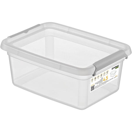 DONAU Home - caja de almacenamiento, 4,5 litros, transparente