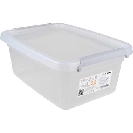 DONAU Home - caja de almacenamiento, 12,5 litros, transparente