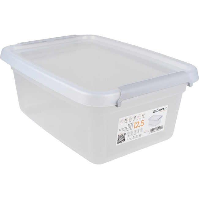 DONAU HOME -   opbergdoos, 12,5 liter, transparant