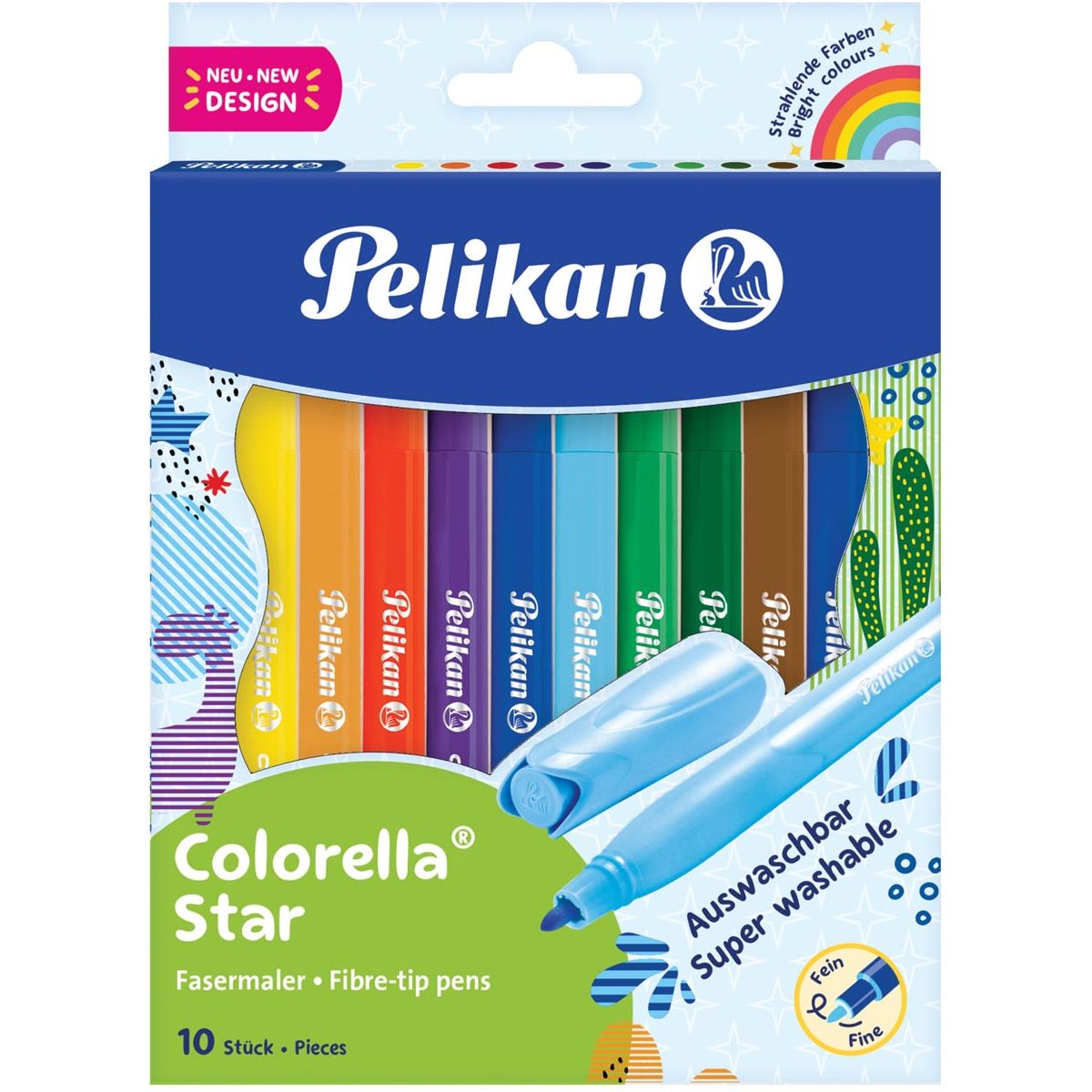 Pelikan - Felt -Tip colorella 10 marqueurs dans la boîte de suspension en carton