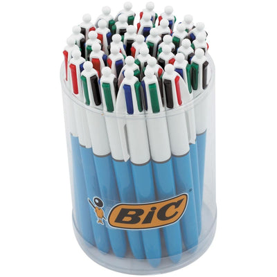 Bic - Colours Penna a sfera originale 4 colori, media, inchiostro colori classici, tubo da 36 pezzi