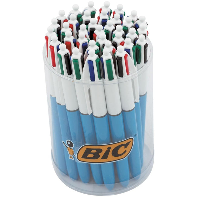Bic - Colors Bolígrafo original de 4 colores, mediano, tintas clásicas, tubo de 36 piezas