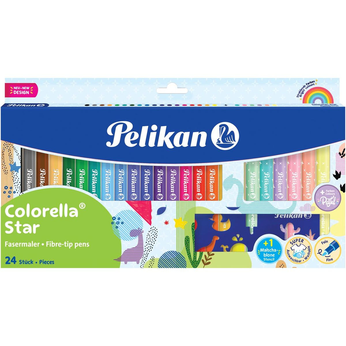 Pelikan - Colorella viltstift, etui van 18 stuks + 6 pastelkleuren