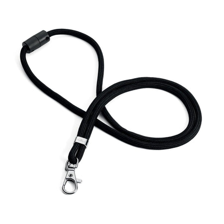 Durable - Cordón textil rPET, con mosquetón, negro, paquete de 10 unidades