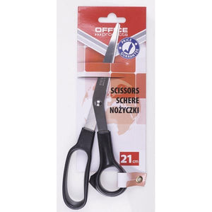 OFFICE products -   schaar, 21 cm, rechts en links, ronde punt, zwart, blister van 1 stuk