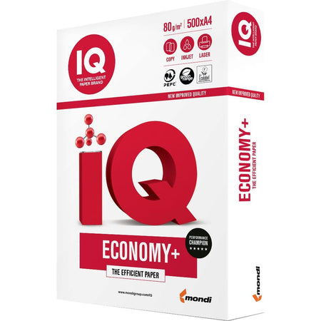 Carta da stampa IQ - Economy+ ft A4, 80 g, confezione da 500 fogli