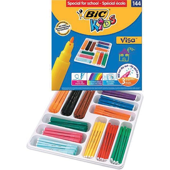 BIC Kids - Kids Felt-Sift Visa 144 Marqueurs (ClassPack)