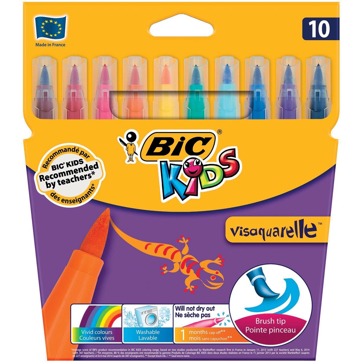 BIC Kids - Kids Brusft Visaquarelle, 10 pièces