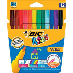 BIC Kids - Coloring Pens Kids Visa fino estuche surtido de 12 piezas