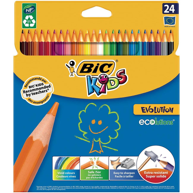 Bic Kids - Kinder-Buntstift Ecolutions Evolution, Schachtel mit 24 Stück
