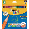 Bic Kids - Crayons de couleur enfants Ecolutions Evolution, boîte de 24 pièces