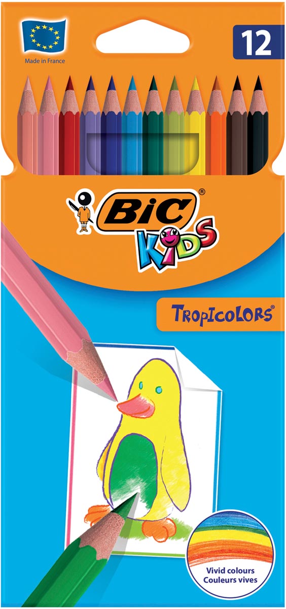 BIC -  Kids kleurpotlood Tropicolors, etui van 12 stuks