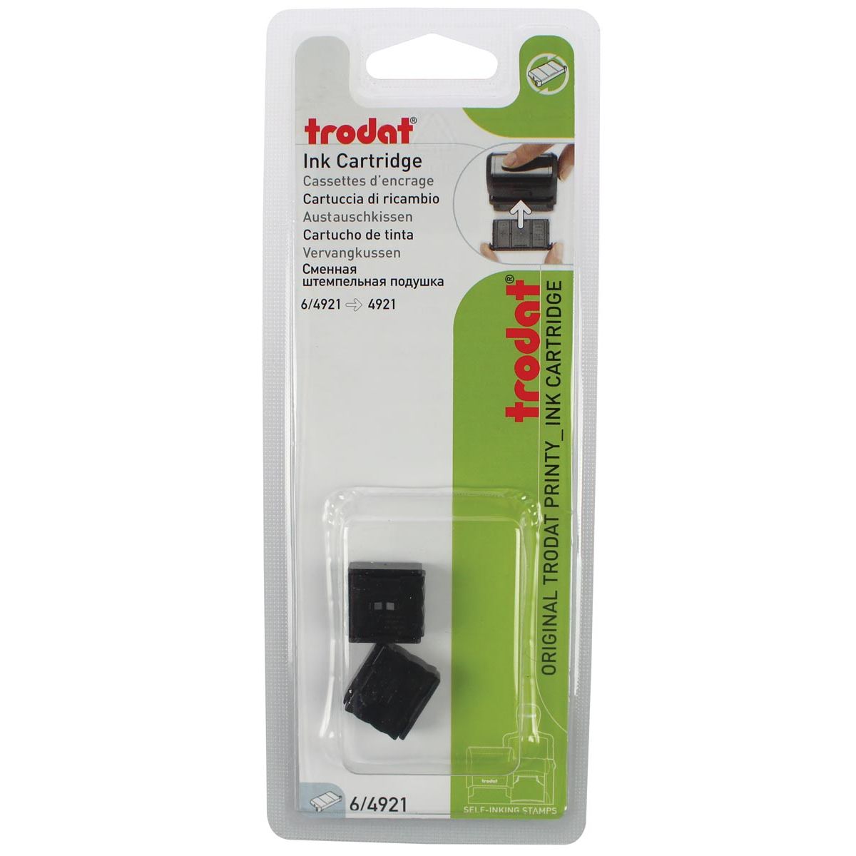 Trodat -  vervangkussen zwart, voor stempel 4921, blister met 2 stuks