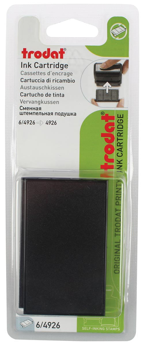 Trodat - tampone di ricambio nero, per timbro 4926, blister da 2 pezzi
