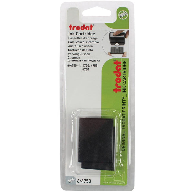 Trodat -  vervangkussen zwart, voor stempel 4750/4755, blister 2 stuks