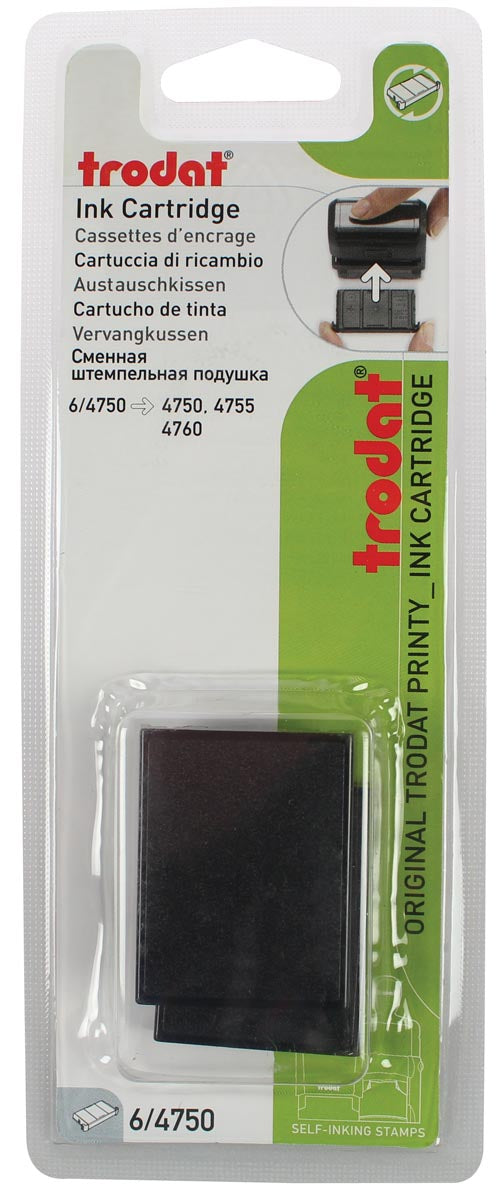 Trodat - Ersatzkissen schwarz, für Stempel 4750/4755, Blister 2 Stück
