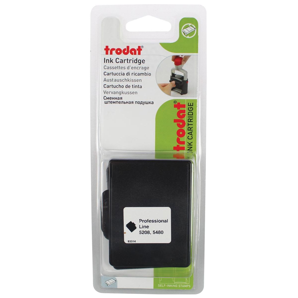 Trodat -  vervangkussen zwart, voor stempel 5480/5208, blister met 2 stuks