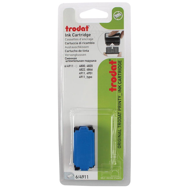 Trodat -  vervangkussen blauw, voor stempel 4911/4820/4822/4846, blister met 2 stuks