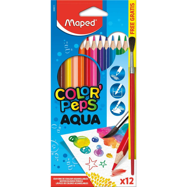 Maped - Aquarel crayon colore'Peps aqua 12 crayons