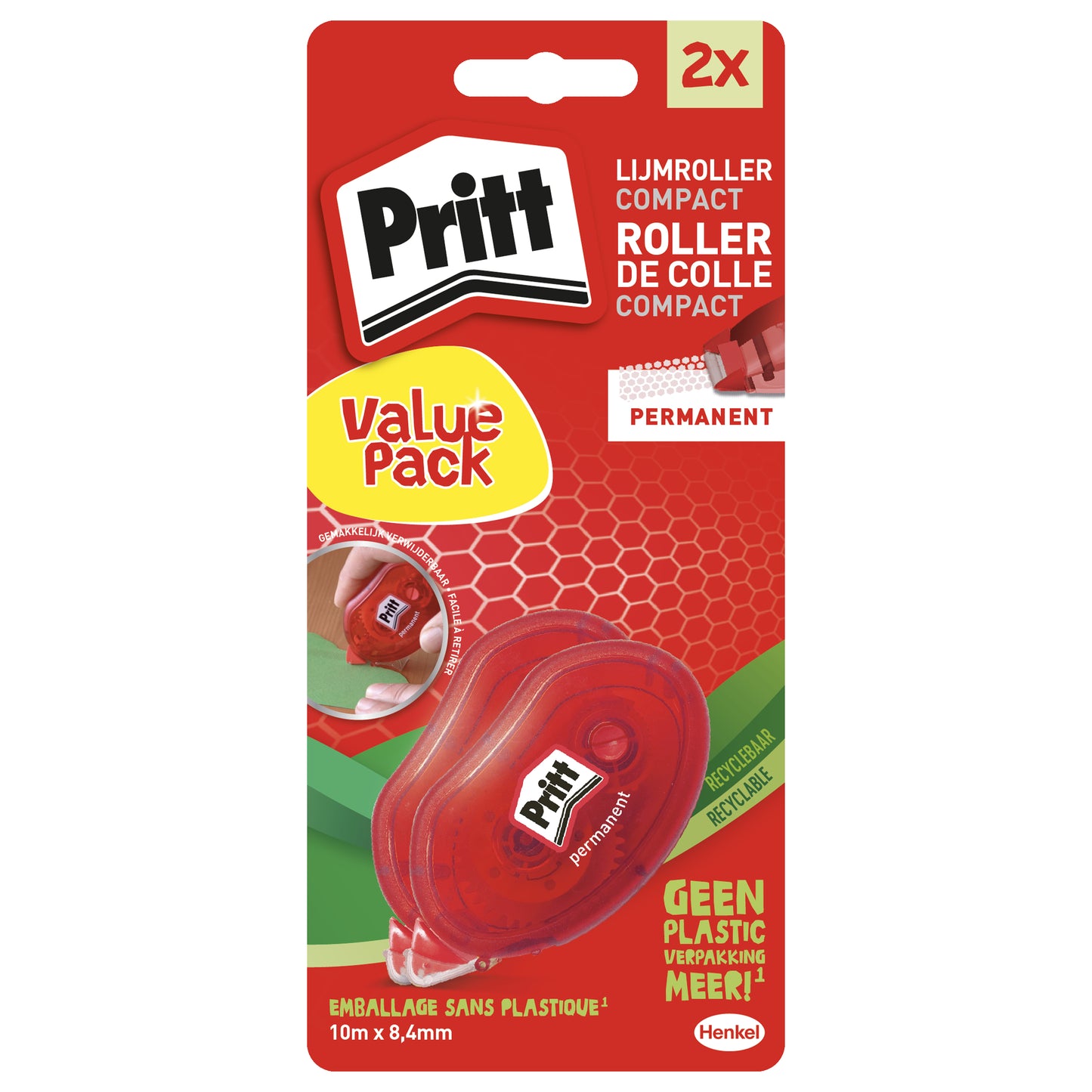 Pritt - Rouleau à colle Compact permanent 2ème moitié prix sur blister