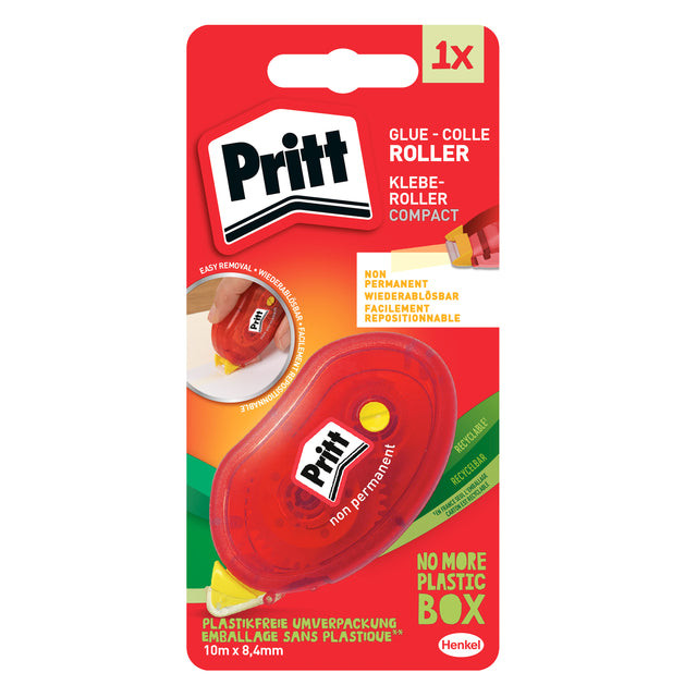 Pritt -  Lijmroller compact non permanent 10m blister | 10 stuks