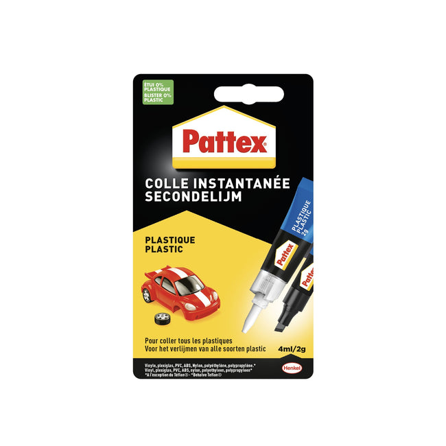 Pattex - Superglue all plastic tube 2 grams on blister | 12 pieces