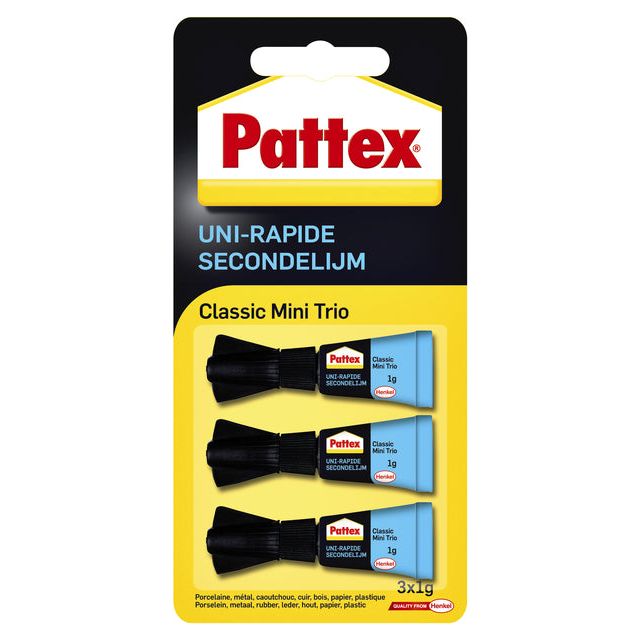 Pattex - Zweiter Kleber Pattex Klassiker 1gr | Blasen Sie ein 3 -Stück | 12 Stücke