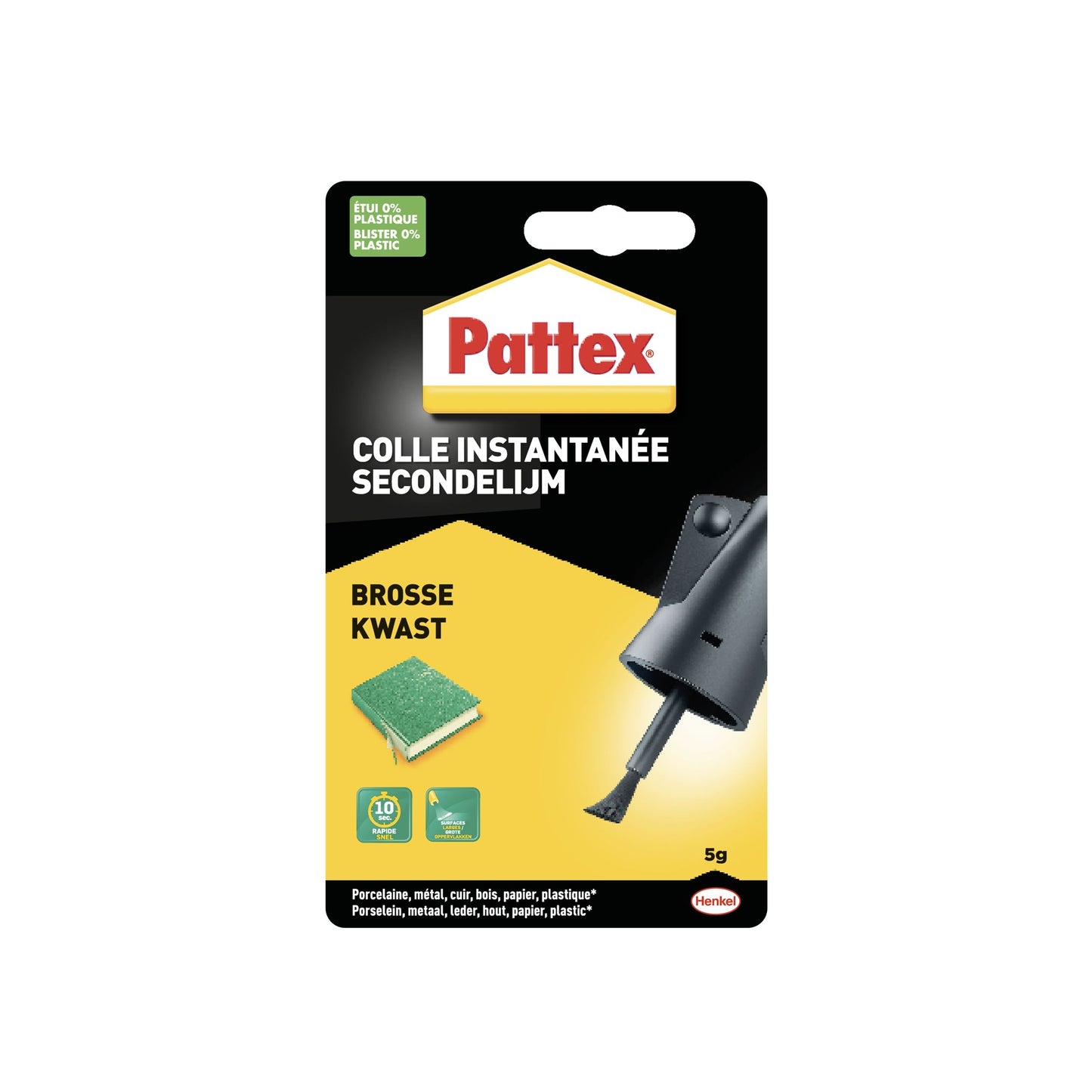Pattex -  Secondenlijm met kwast flacon 5 gram op blister | 12 stuks