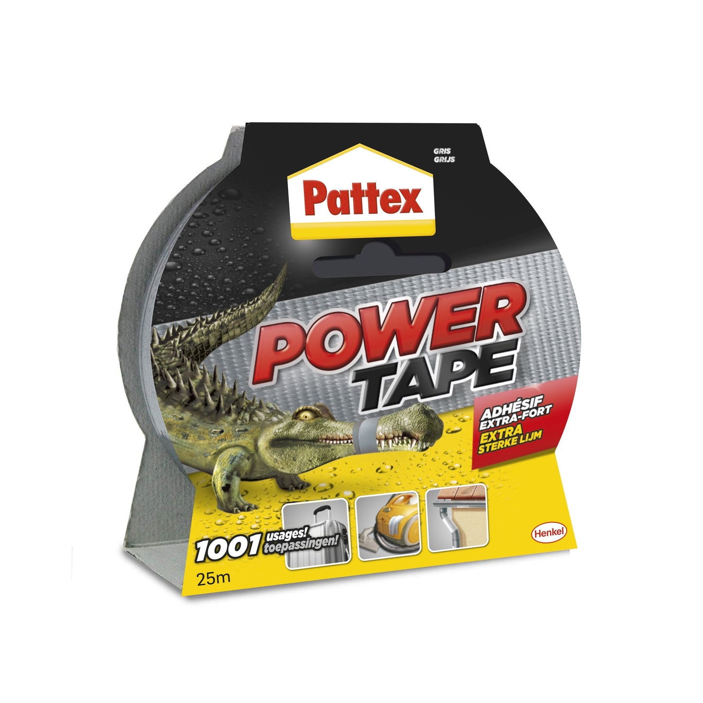 Pattex -  Plakband Power e 50mmx25m grijs