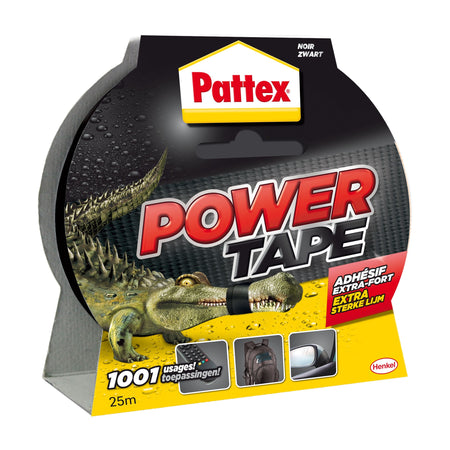 Pattex -  Plakband  50mmx25m power e zwart | 6 stuks