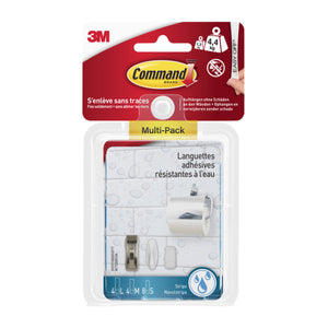 Command - Water resistant mounting strip 16 pieces assorted