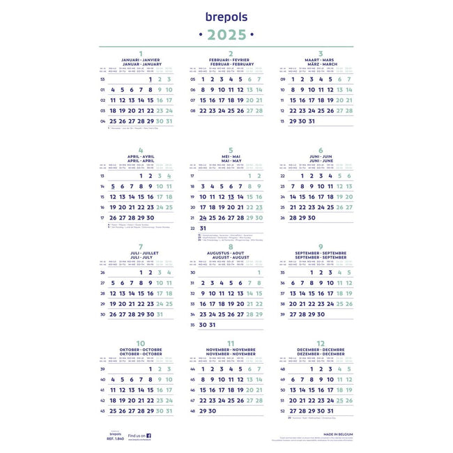 Brepols - Brepols jährlicher Kalender, 2025