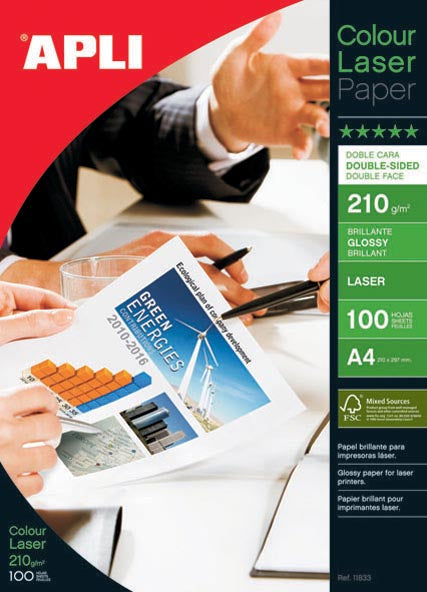 Apli -  fotopapier Colour Laser ft A4, 210 g, pak van 100 vel