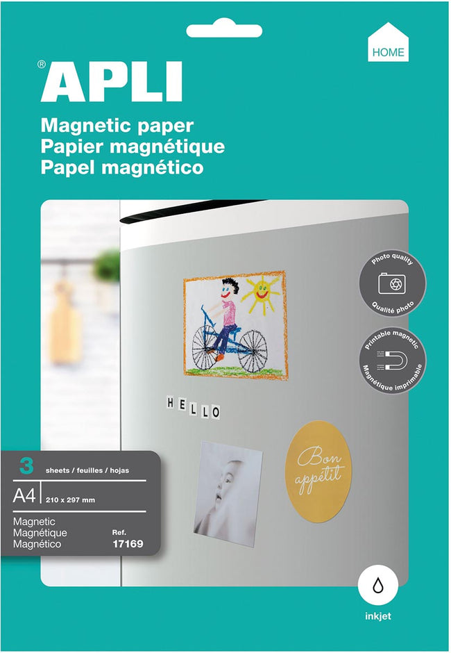 Apli -  magnetisch papier, pak van 3 vellen