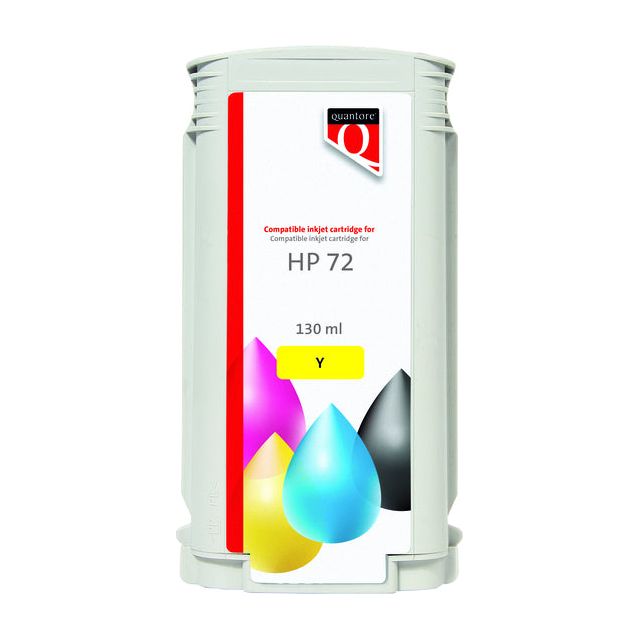 Quantore - Inkcartridge HP 72 C9373A Geel | 1 Stück | 12 Stücke