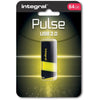 Integral - Clé USB 2.0 Pulse, 64 Go, noir/jaune