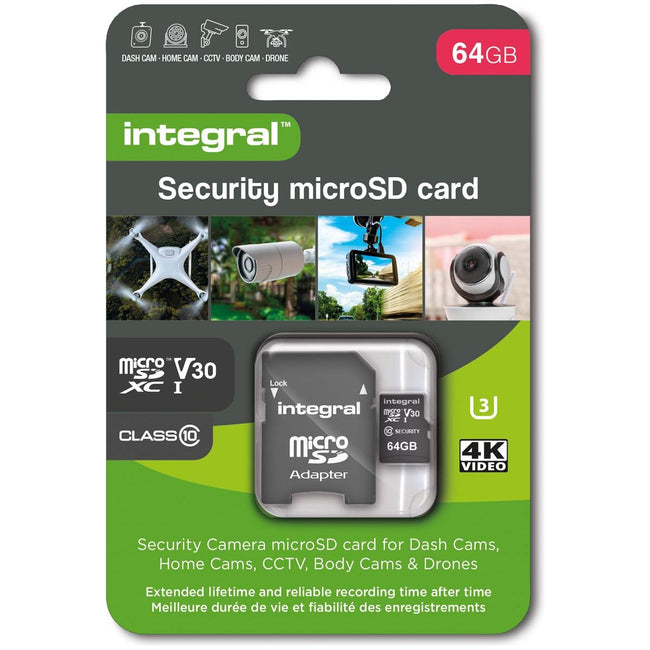 Integral - y microSDXC geheugenkaart, Class 10 V30 , 64 GB