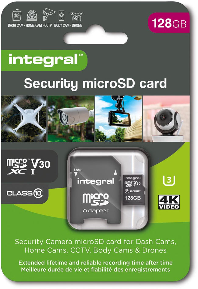Integral - y microSDXC memory card, Class 10 V30, 128 GB