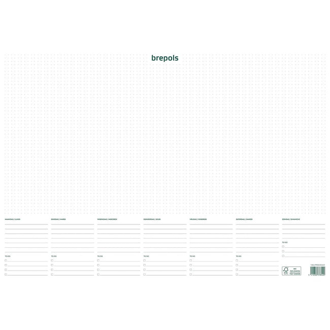 Brepols - bloc de notas con calendario semanal, sin fecha