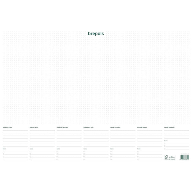 Brepols - Brepols schrijfonderlegger met weekkalender, ongedateerd