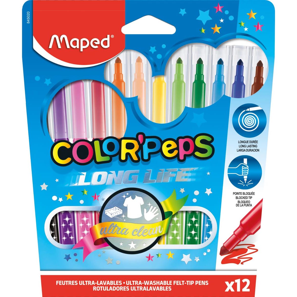 Maped - Pennarello Color'Peps 12 pennarelli in una custodia di cartone
