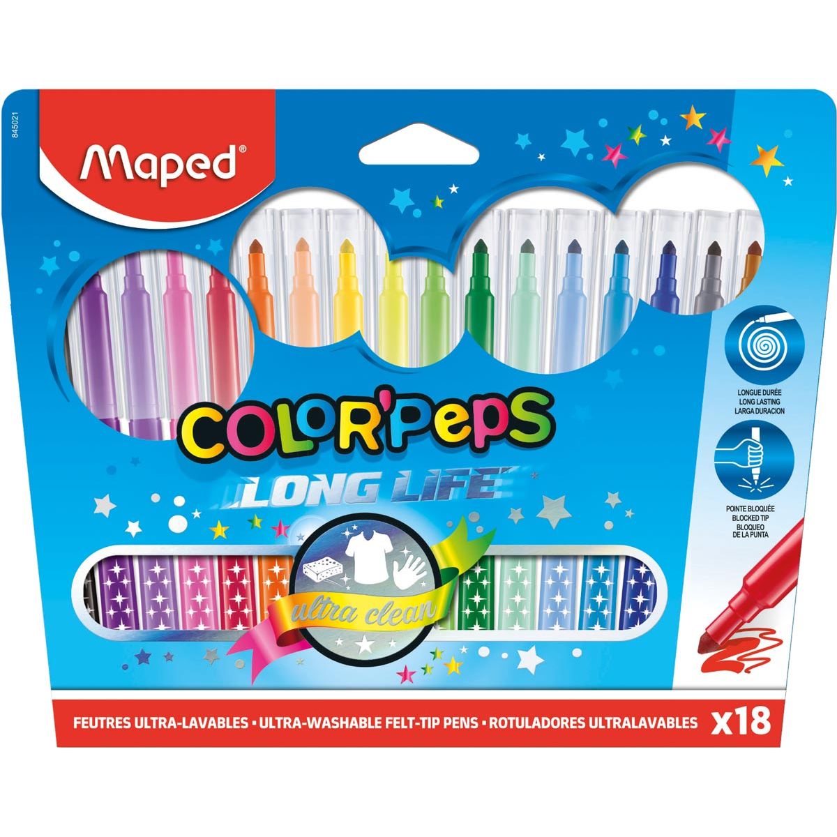 Maped - Pennarello Color'Peps 18 pennarelli in una custodia di cartone